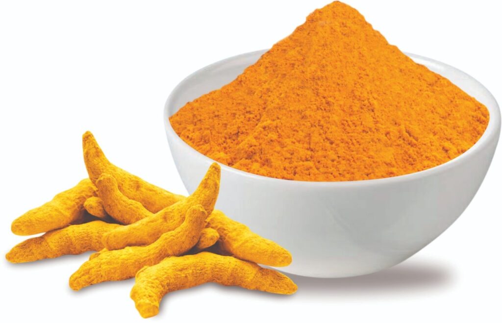Grahshri turmeric powder in bowl”, “golden milk with turmeric
